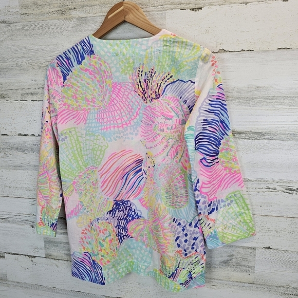 Lilly Pulitzer Womens Amelia Island May Roar Of The Seas Tunic Top Sz XS Coastal - Picture 5 of 14